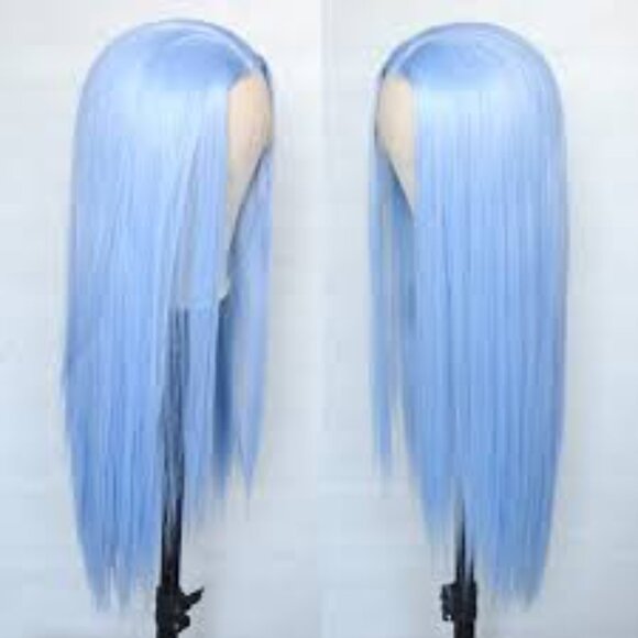 Light Blue Synthetic lace front 22 inch main image 4